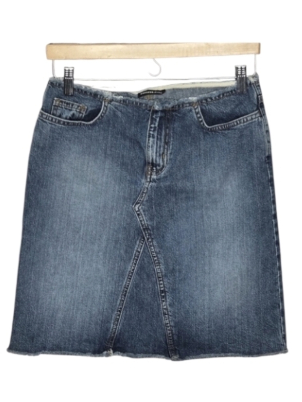 Express Distressed Denim Jean Skirt